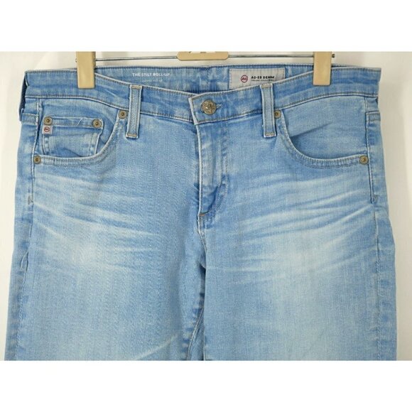 AG Adriano Goldschmied The Stilt Roll Up Jeans in Light Blue 30 - Picture 2 of 6
